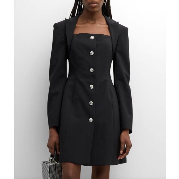 NWT Adeam Nancy Black Blazer-Shrug A-Line Dress Square Neckline‎ Size 8 - Picture 1 of 16